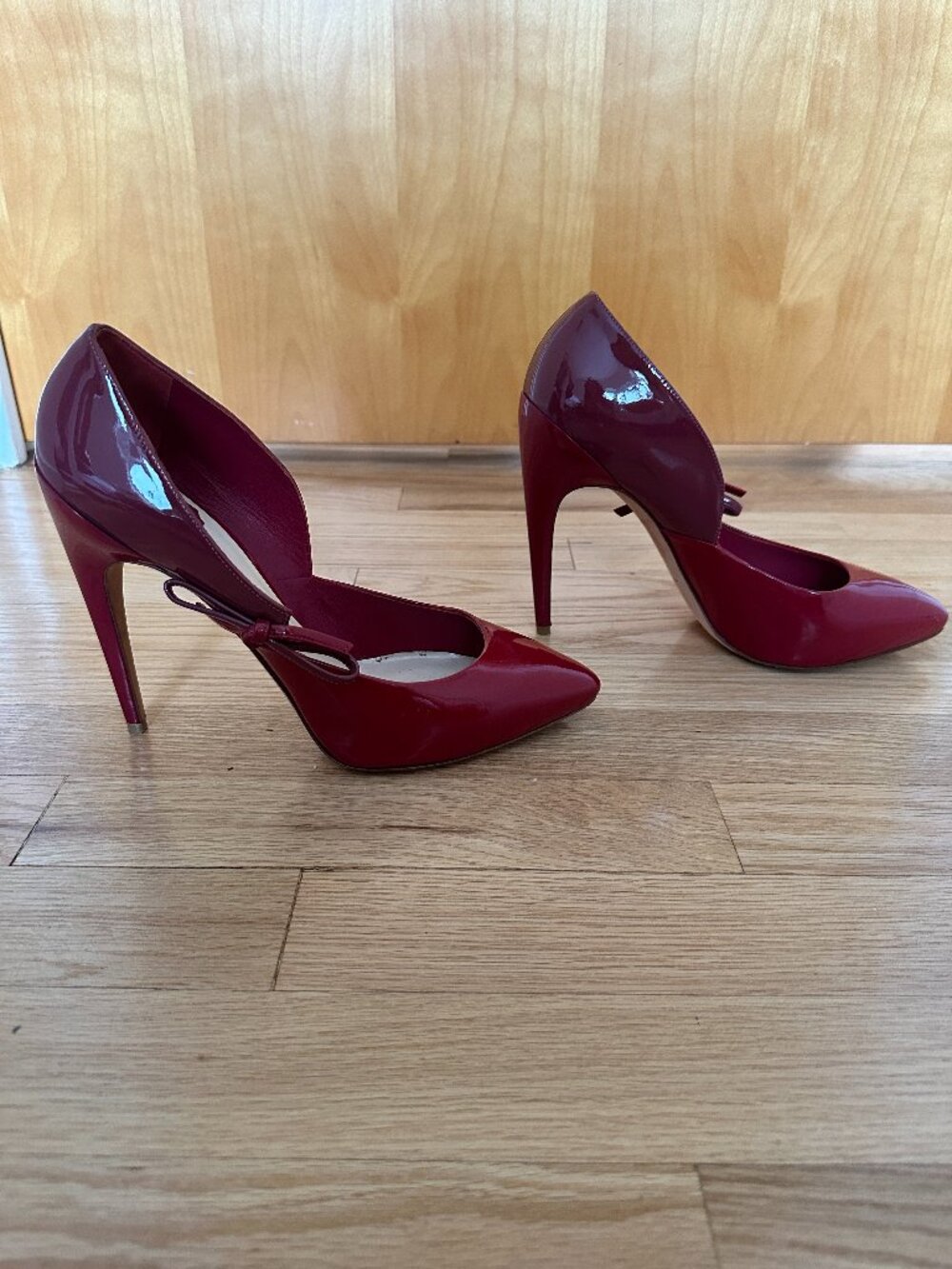 Dior two tone red patent pumps, size 40